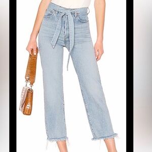 Levi High-Rise ribcage straight Light Blue Women’s Jeans with Waist Tie